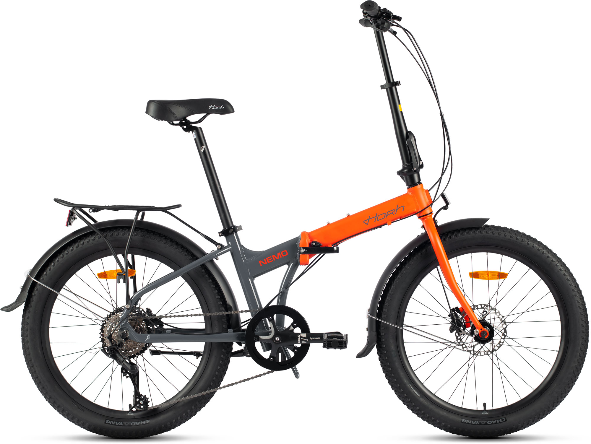 Велосипед HORH NEMO FAT 9SP HD 24" (2024) Orange-Dark Grey