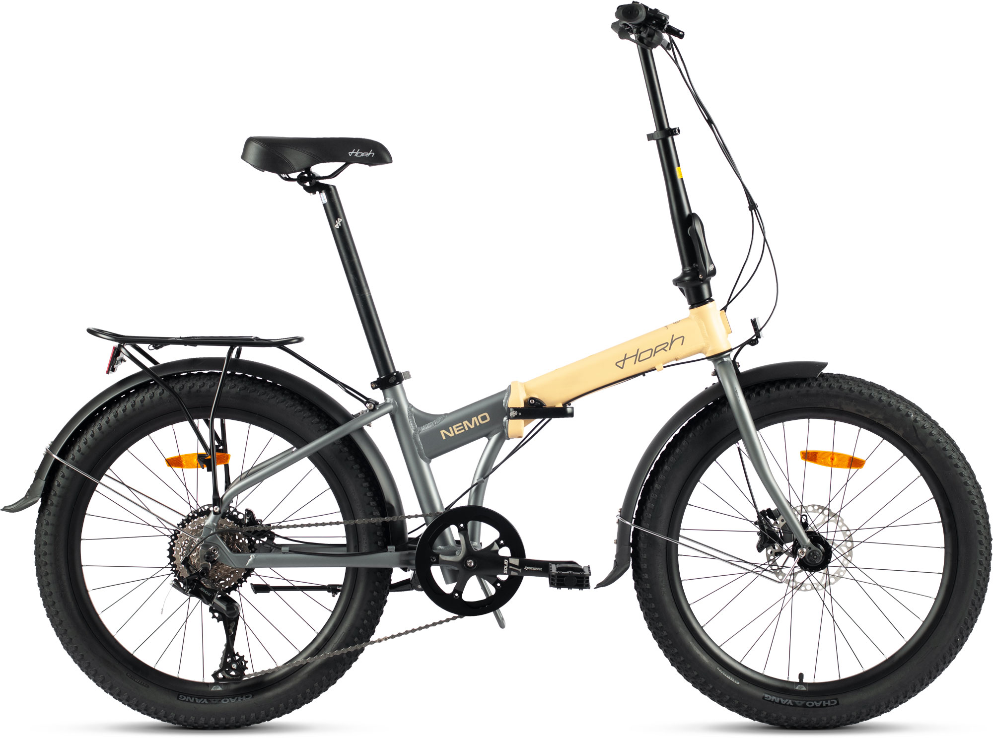 Велосипед HORH NEMO FAT 9SP HD 24" (2024) Yellow-Light Grey